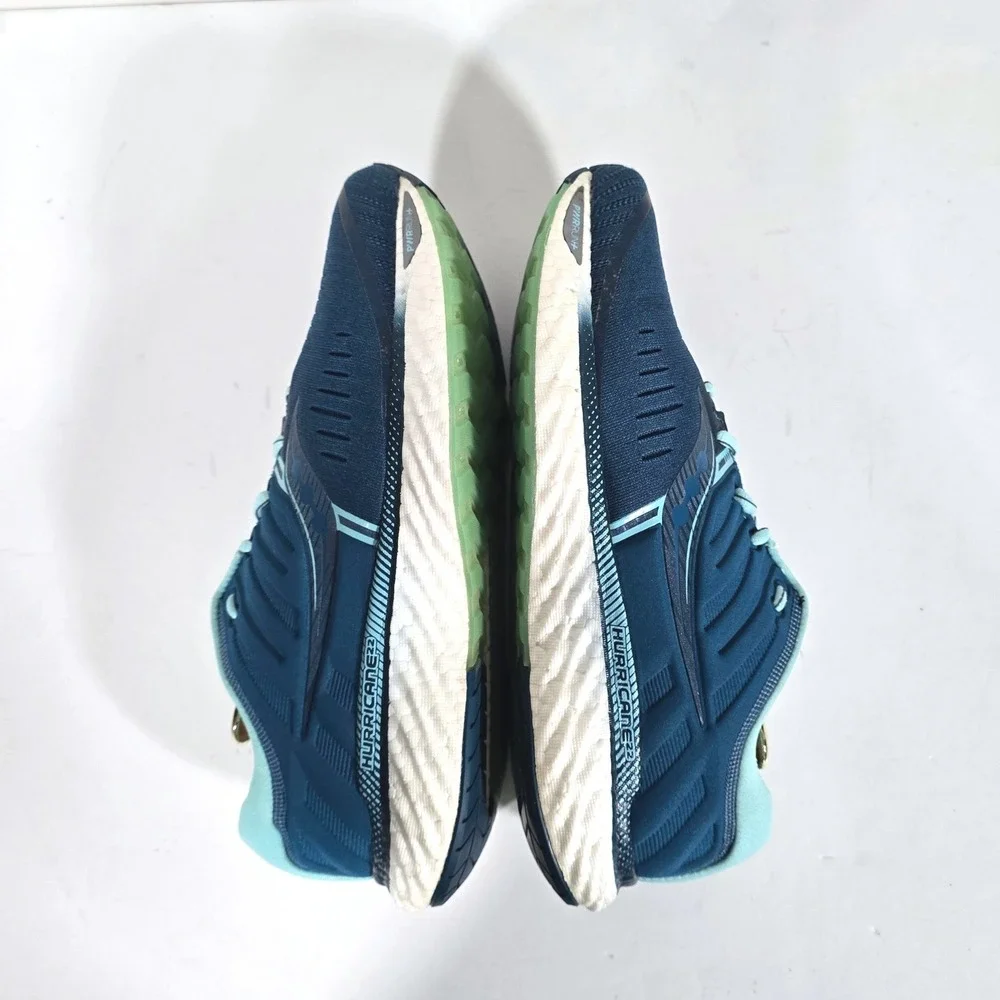 Saucony Hurricane 22 Running Shoes Womens 11.5 Blue Aqua Stability S10545-25